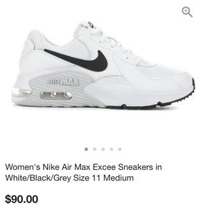 Women’s Nike Air Max Size 8 White/Grey